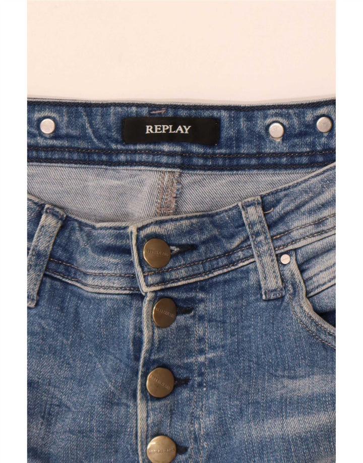 Replay Jean Skinny Déchiré Femme W29 L30 Bleu
