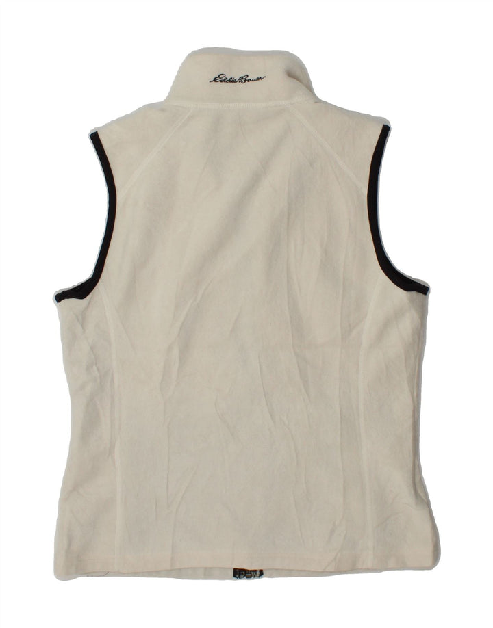EDDIE BAUER Womens Fleece Gilet UK 14 Medium White Polyester Vintage Eddie Bauer and Second-Hand Eddie Bauer from Messina Hembry 