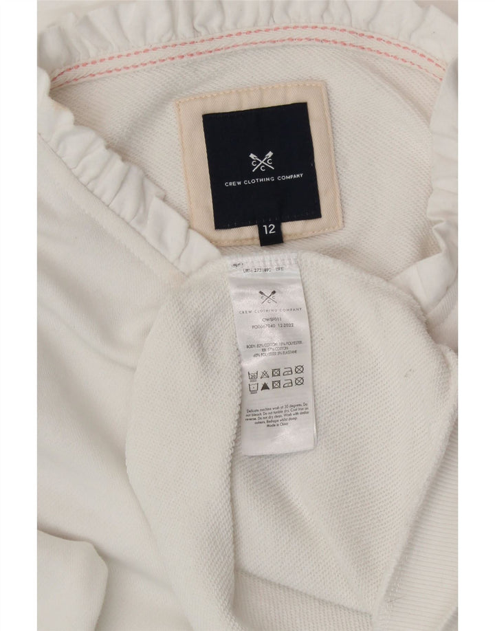 CREW CLOTHING Sweat-shirt pour femme UK 12 en coton blanc moyen