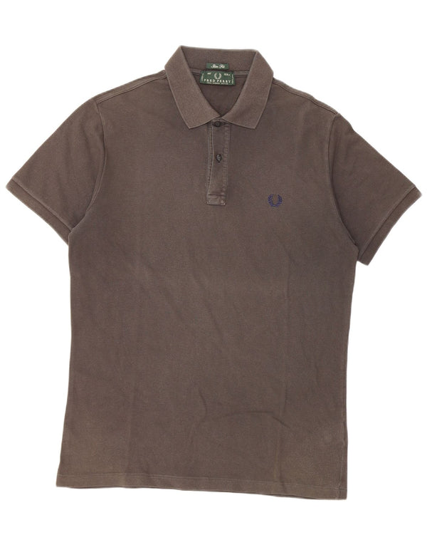 Fred Perry Polo Slim Fit pour hommes en coton gris moyen
