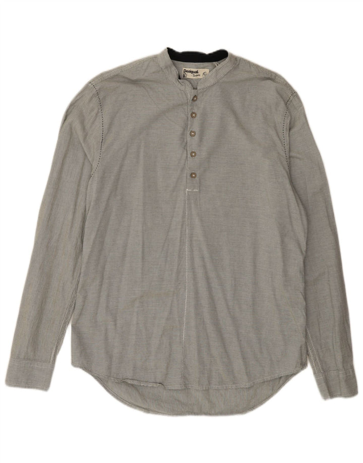 Desigual Chemise pull coupe classique XL en coton à fines rayures pour homme Gris