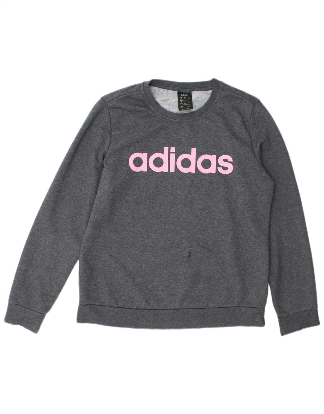 Adidas Sweat-shirt graphique pour femme UK 12/14 Gris moyen Coton
