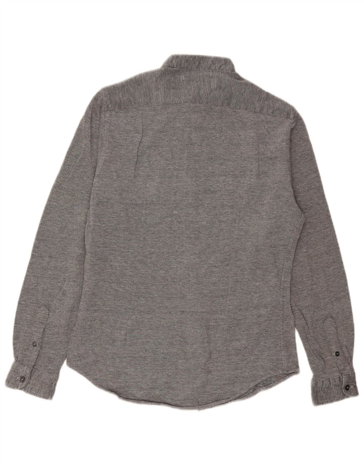 Zara Chemise Slim Fit Gris Moyen Coton