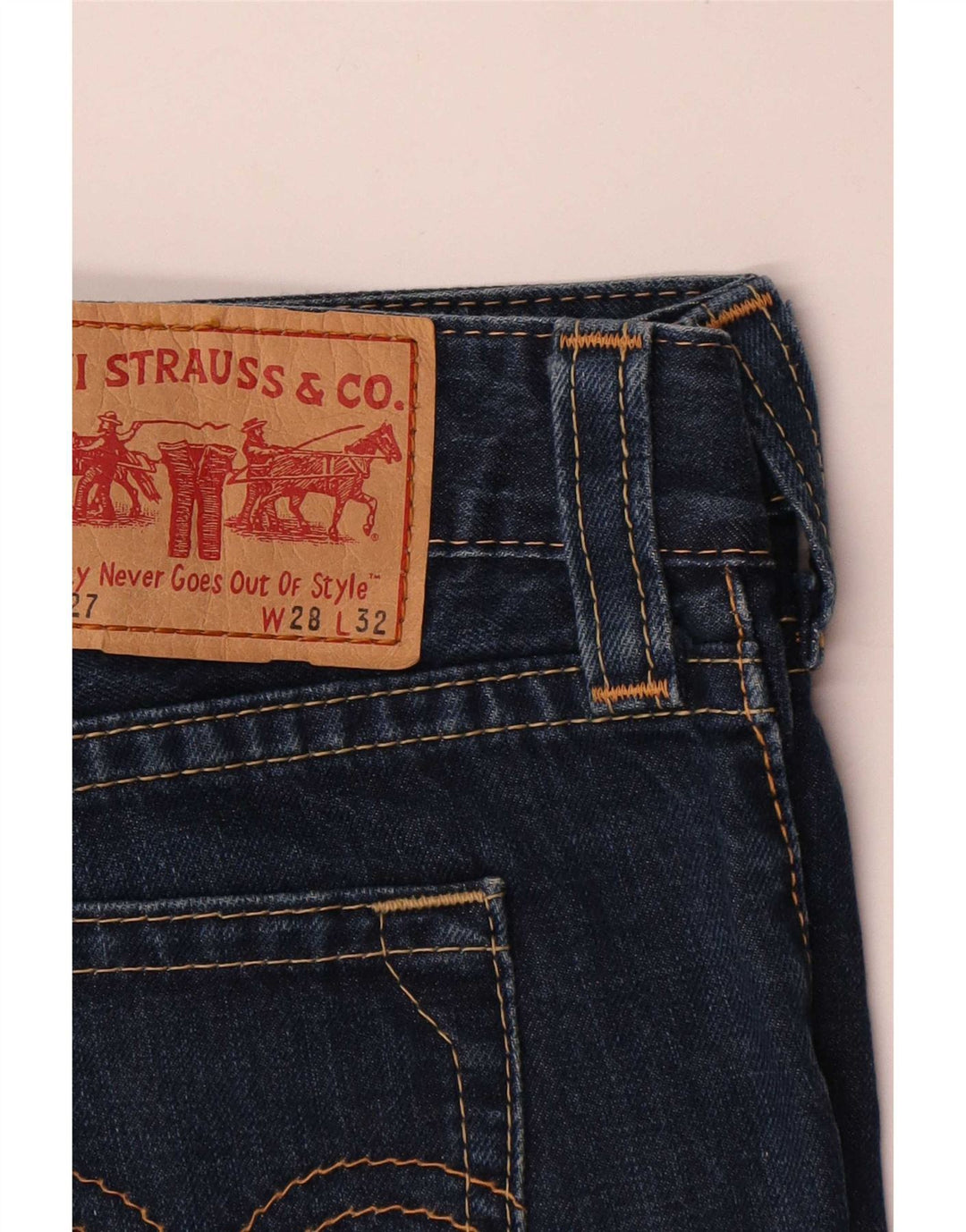 Levi's Short en Jean 927 Femme W28 Bleu Marine Moyen