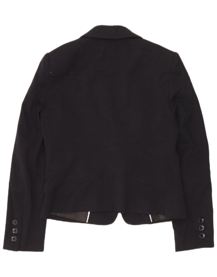 Marks & Spencer Veste blazer courte à 1 bouton pour femme UK 12 Noir moyen