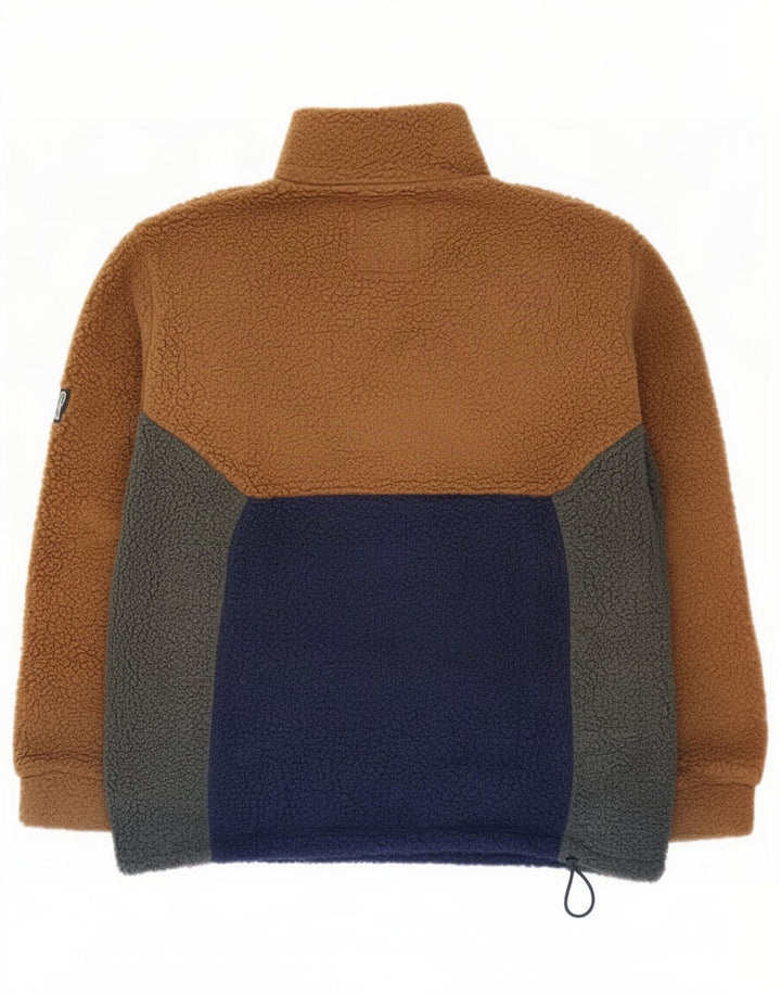 Cape Horn Pull polaire à col zippé pour homme Bleu marine moyen Colourblock