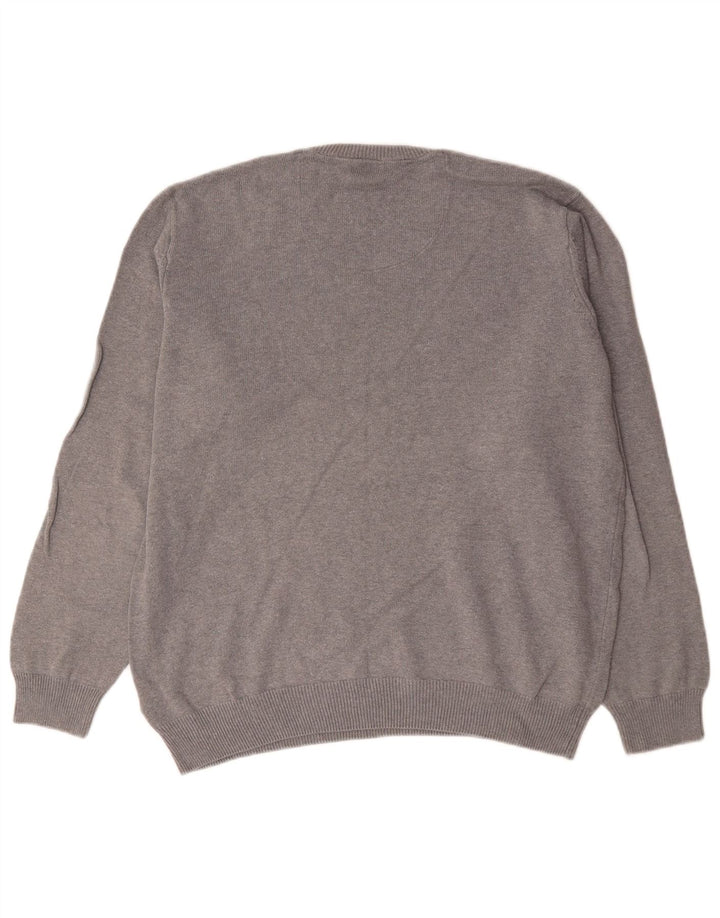 Marks & Spencer Pull à col en V Blue Harbour pour hommes, grand coton gris