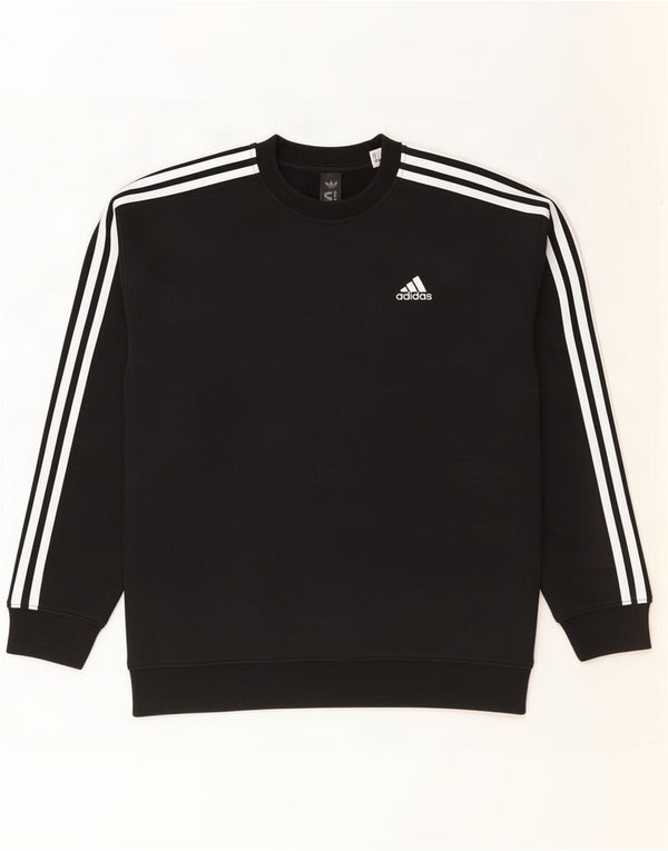 Adidas Sweat-shirt surdimensionné pour femme UK 12/14 en coton noir moyen