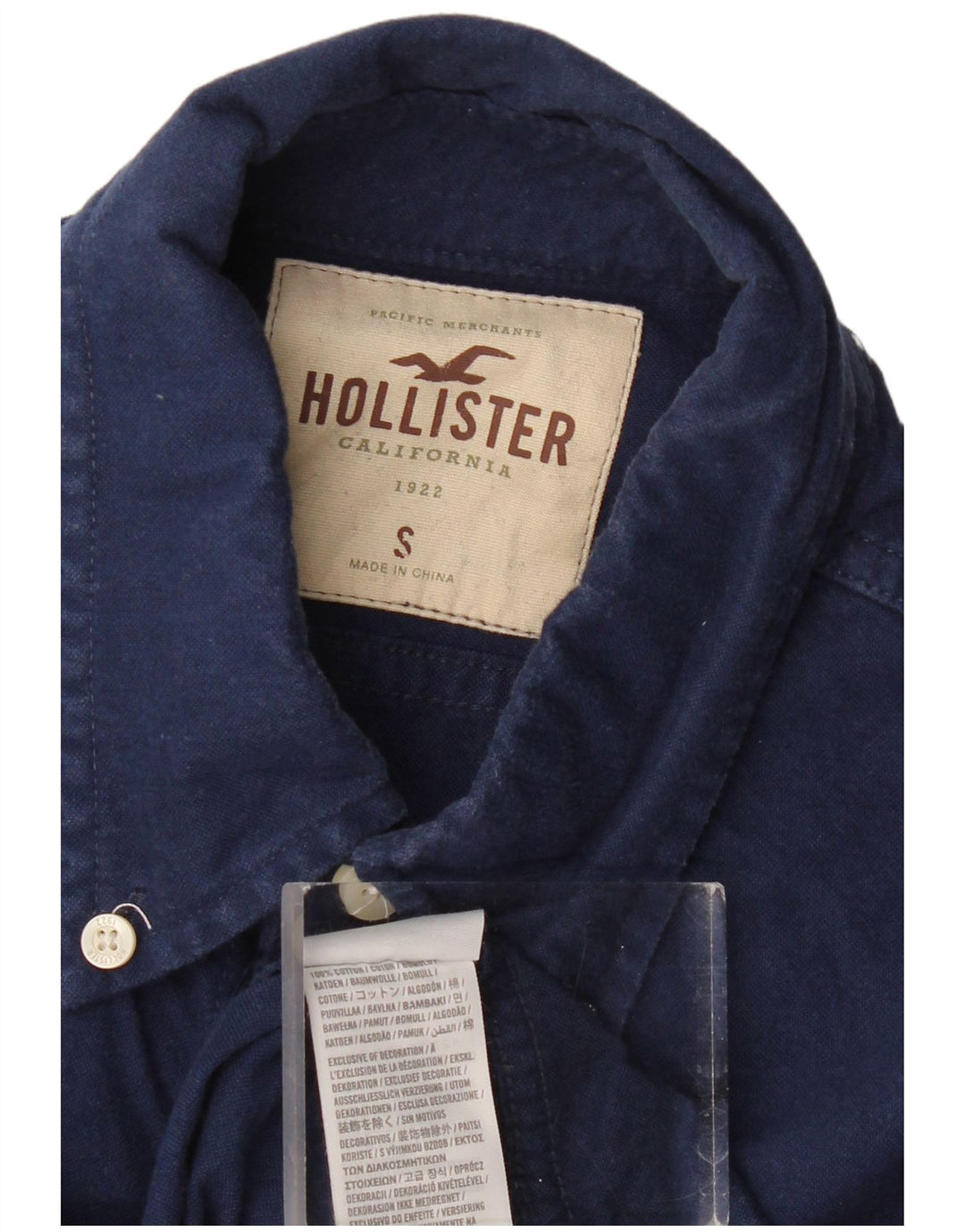 HOLLISTER Chemise Homme Small Bleu Marine Coton