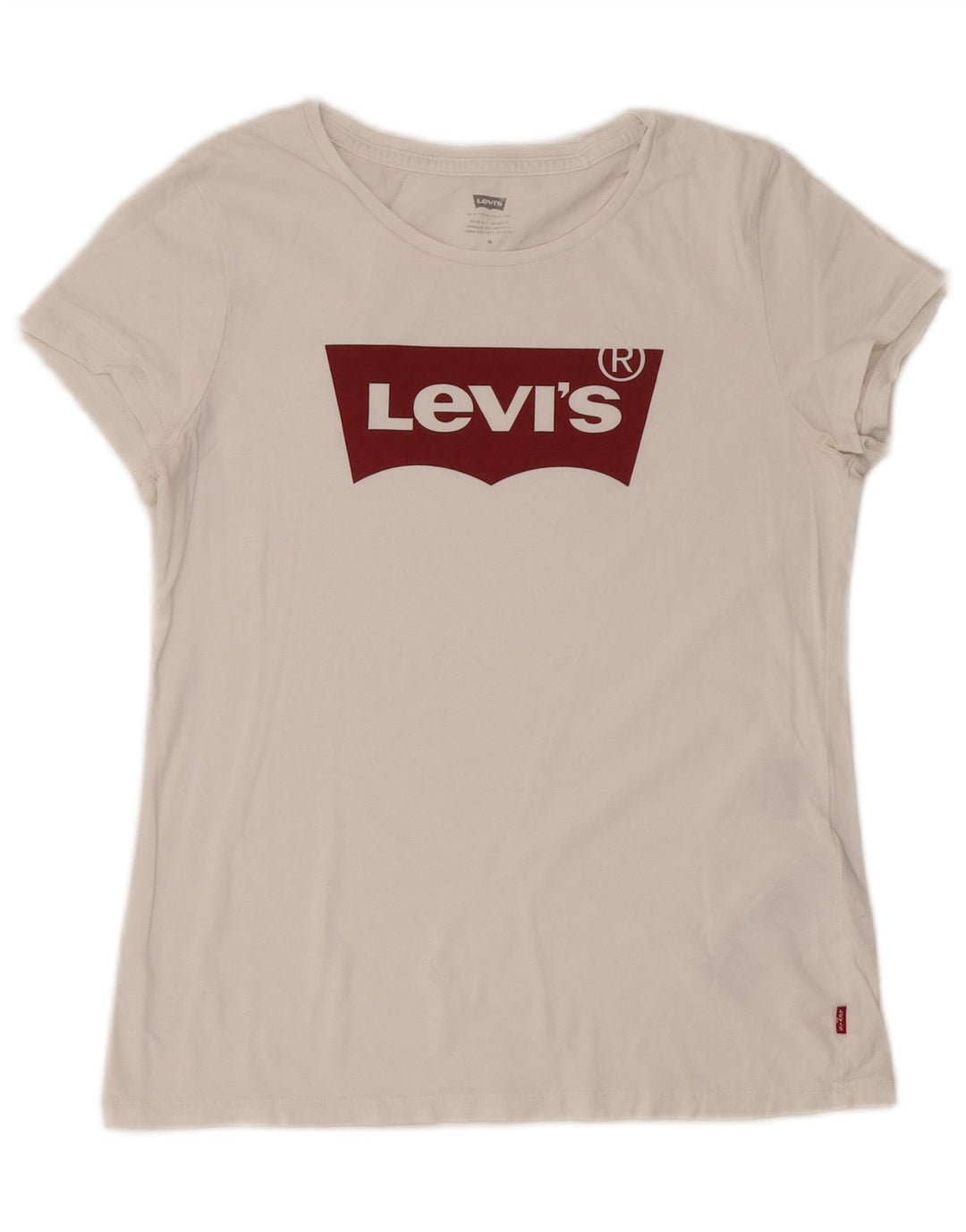 Levi's T-Shirt Graphique Femme UK 14 Coton Blanc Moyen