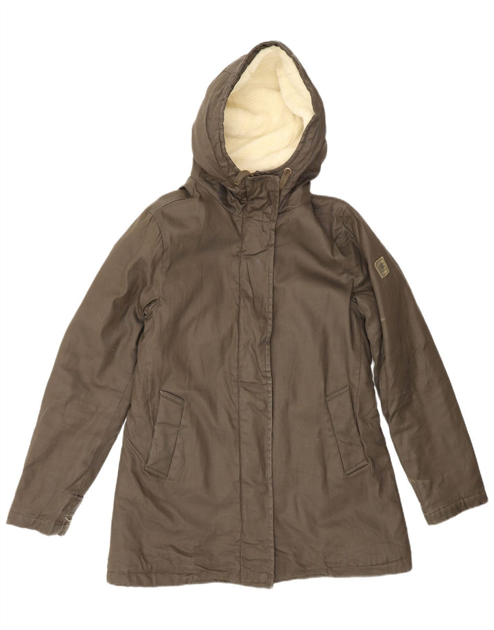 CHAMPION Veste à capuche Sherpa Parka pour femme UK 6 XS Kaki Coton