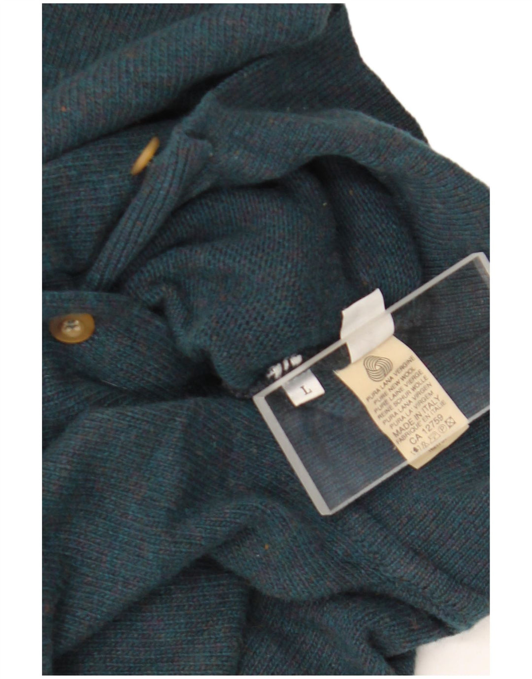 Stefanel Pull à col polo pour homme en laine verte