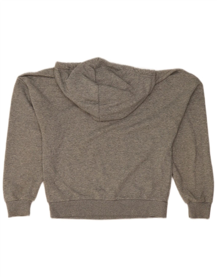 PUMA Pull à capuche surdimensionné pour femme UK 10 Petit coton moucheté gris