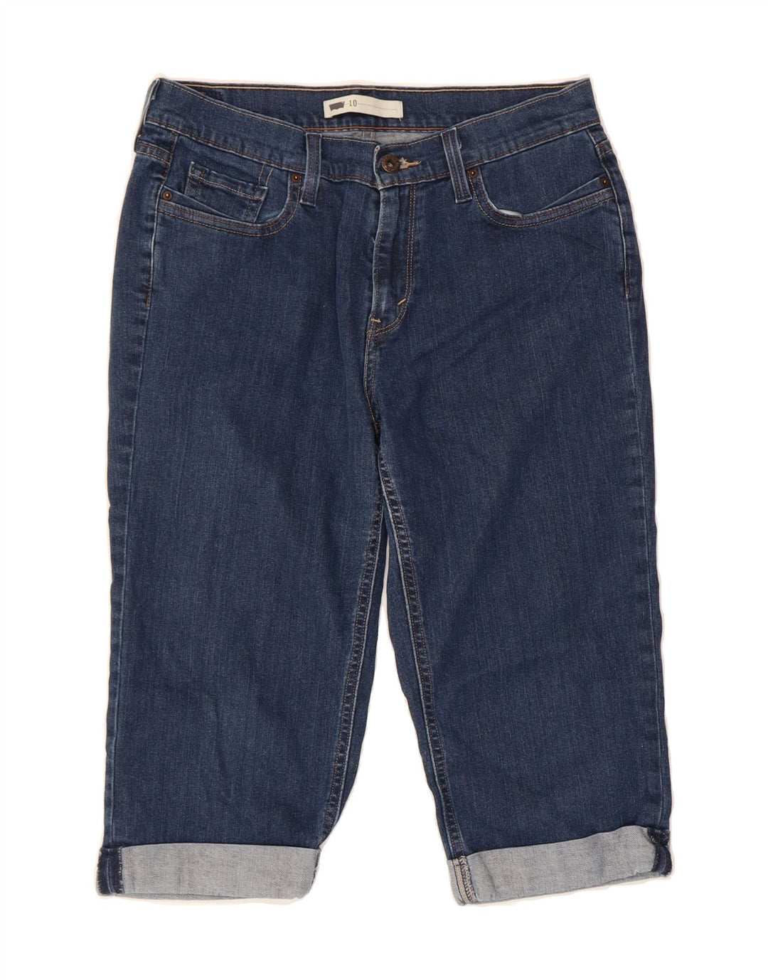 LEVI'S Womens Capri Jeans W30 L17 Navy Blue Cotton Vintage Levi's and Second-Hand Levi's from Messina Hembry 