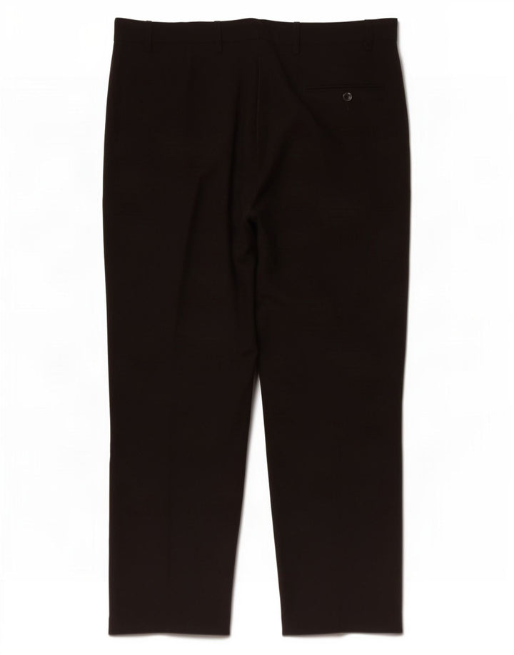 Marks & Spencer Pantalon de costume droit pour homme W38 L29 Noir Polyester