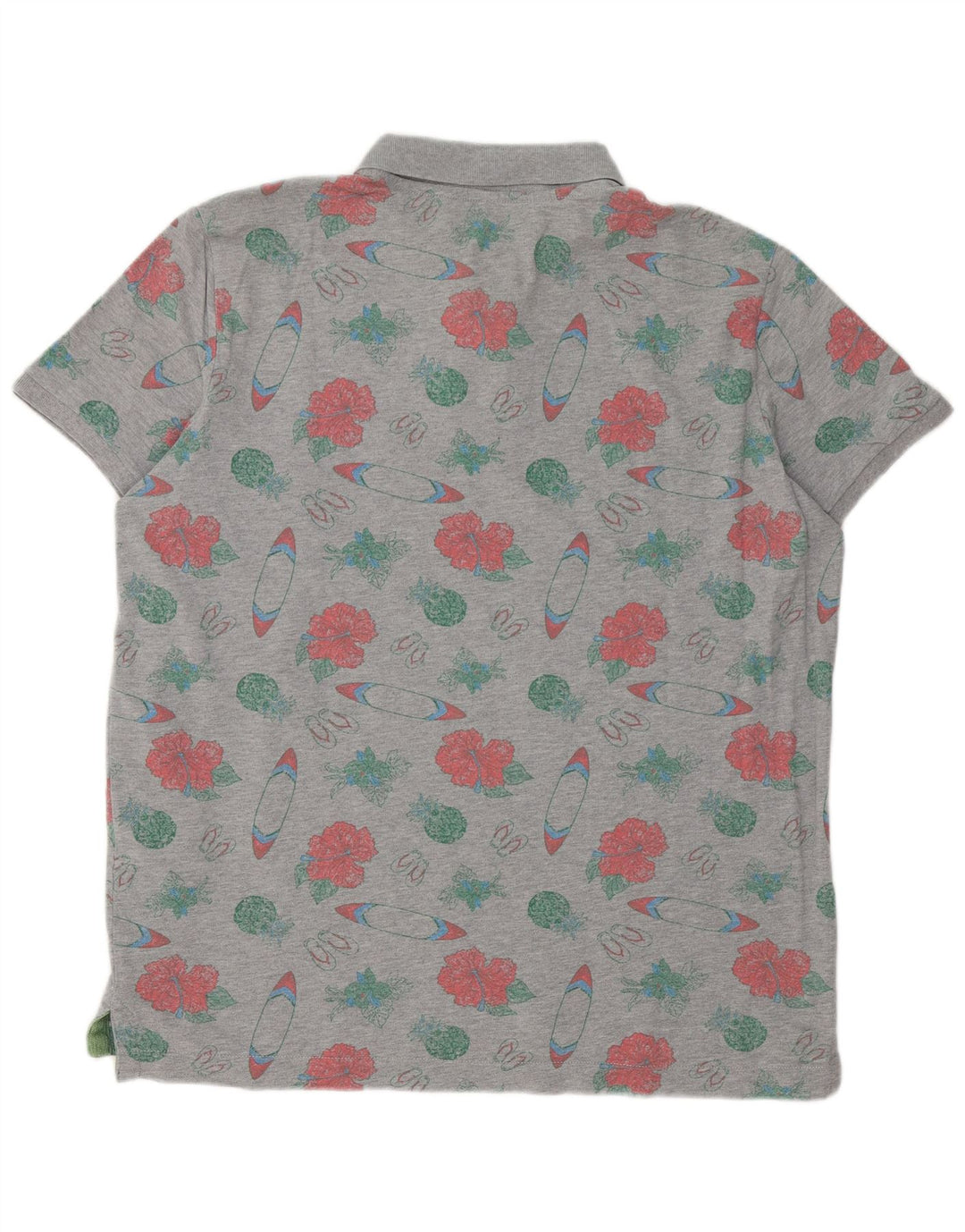Benetton Polo Regular Fit XL Gris Floral Homme