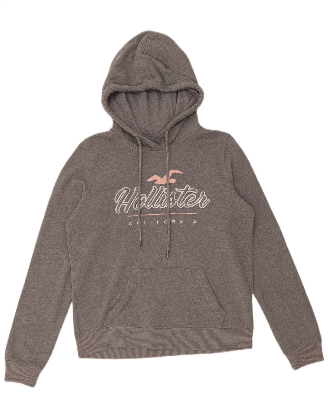 HOLLISTER Pull à capuche graphique pour femme UK 10 Small Gris Coton