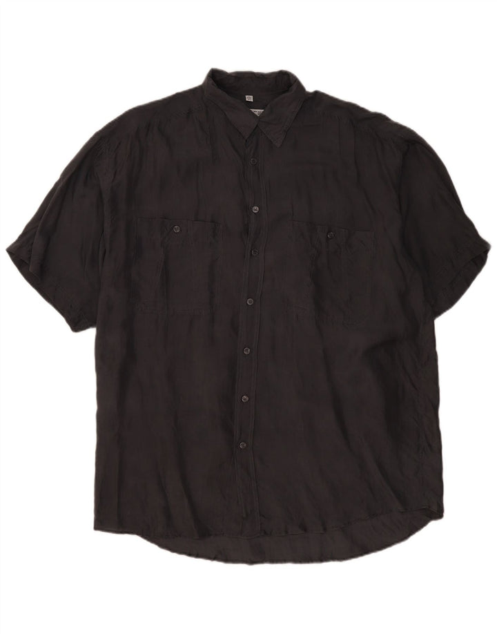 C&A Chemise à manches courtes pour homme Taille 16 1/2 41/42 Grande soie grise