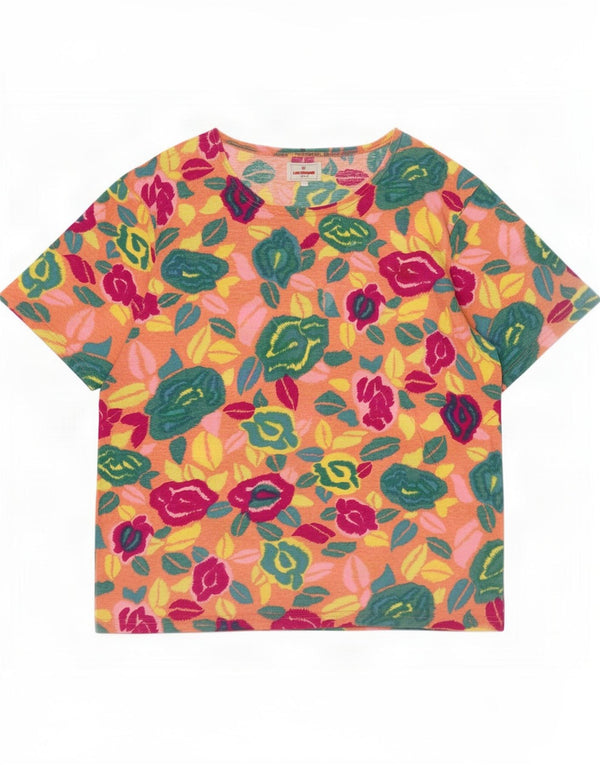 Laura Biagiotti T-shirt pour femme UK 16 Large Floral multicolore