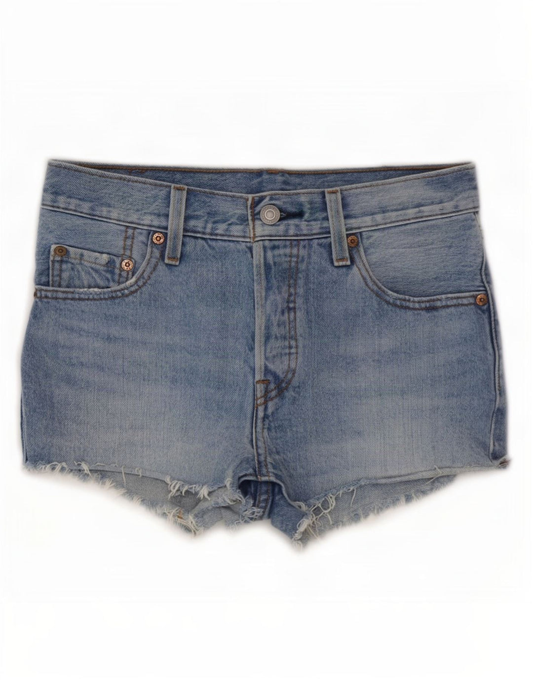 Levi's Short en Jean 501 Femme Small W25 Bleu Coton
