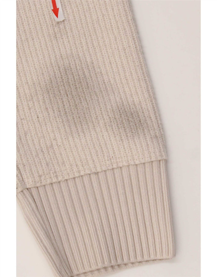 Zara Pull ras du cou pour femme UK 14 Medium Blanc cassé Polyester