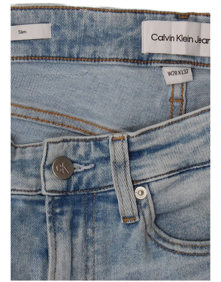 CALVIN KLEIN Jean Slim Homme W28 L32 Bleu Coton