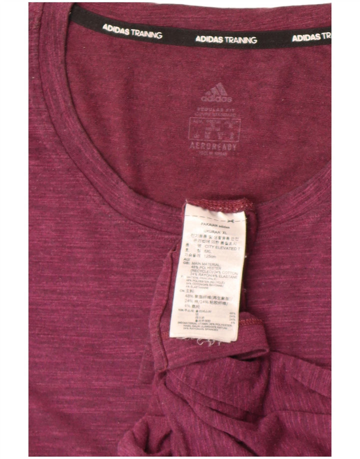 Adidas T-Shirt Homme Top XL Bordeaux Moucheté Polyester