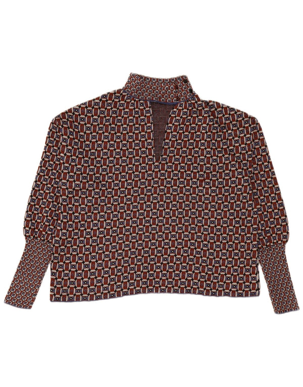 ZARA Womens Oversized Turtle Neck Jumper Sweater UK 10 Small Burgundy