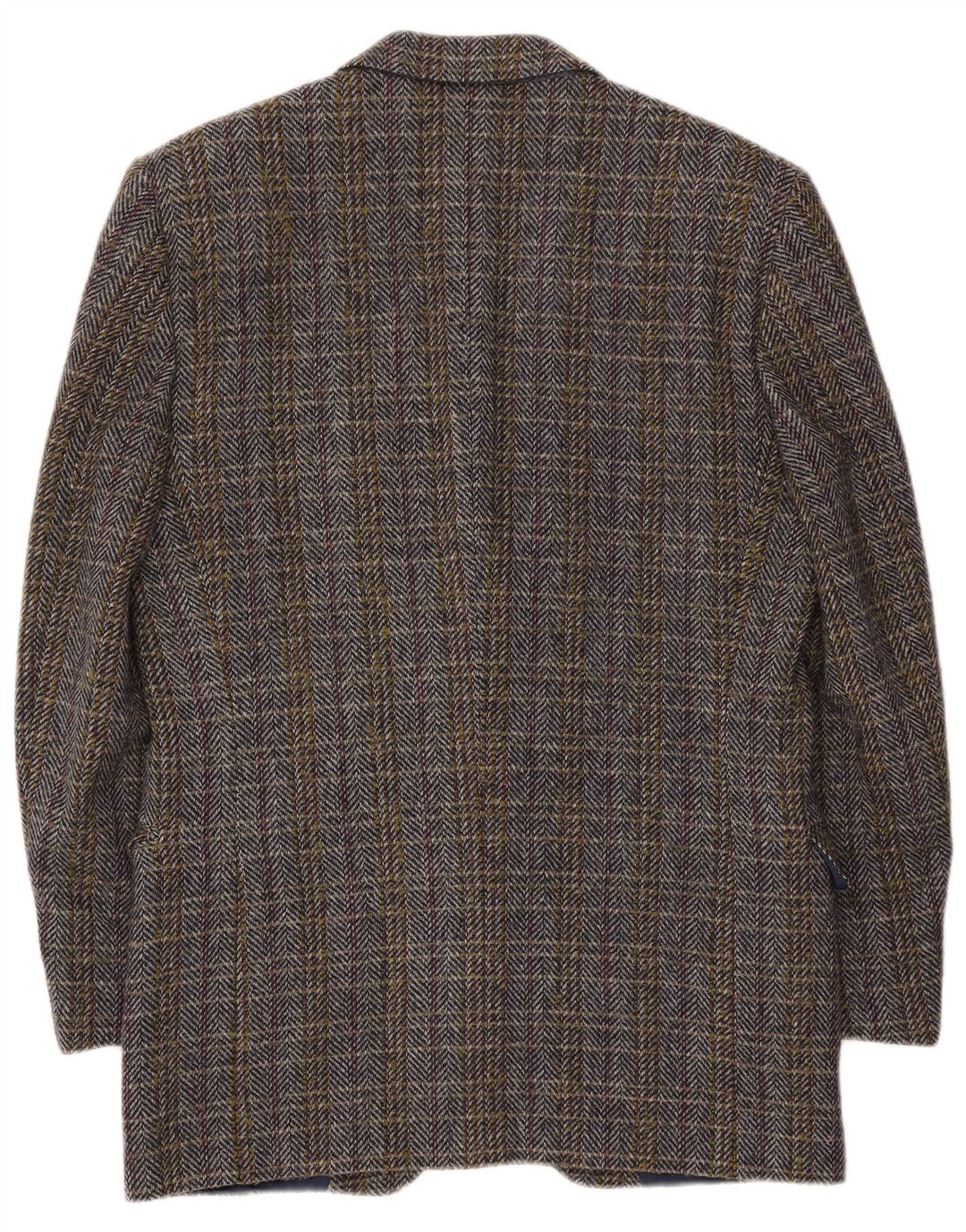 Veste Blazer Homme Vintage IT 50 Grande Laine À Chevrons Multicolore