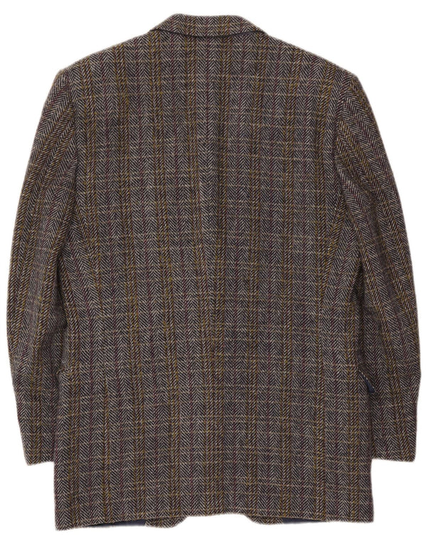 Veste Blazer Homme Vintage IT 50 Grande Laine À Chevrons Multicolore