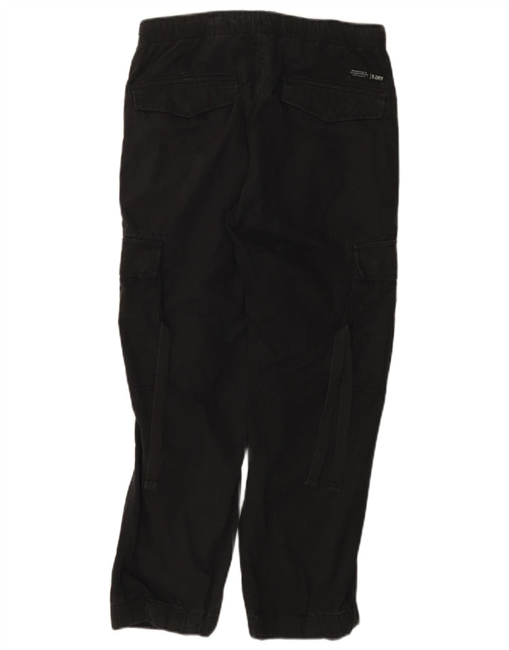 Superdry Pantalon Cargo Droit Femme W26 L25 Coton Noir