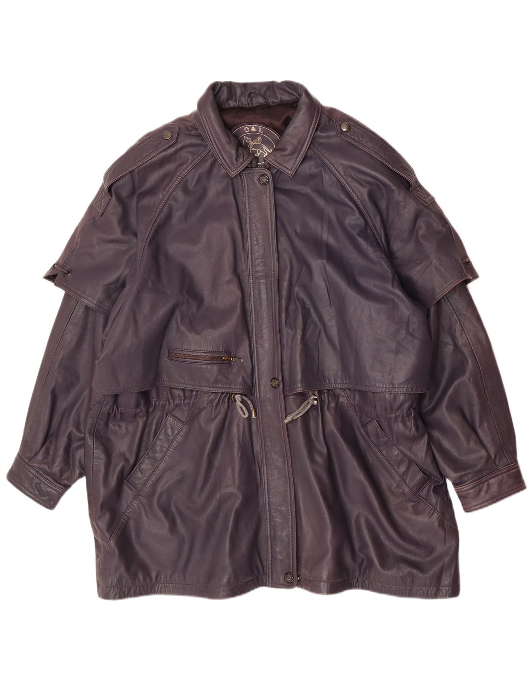 manteau en cuir femme vintage UK 20 2XL Violet