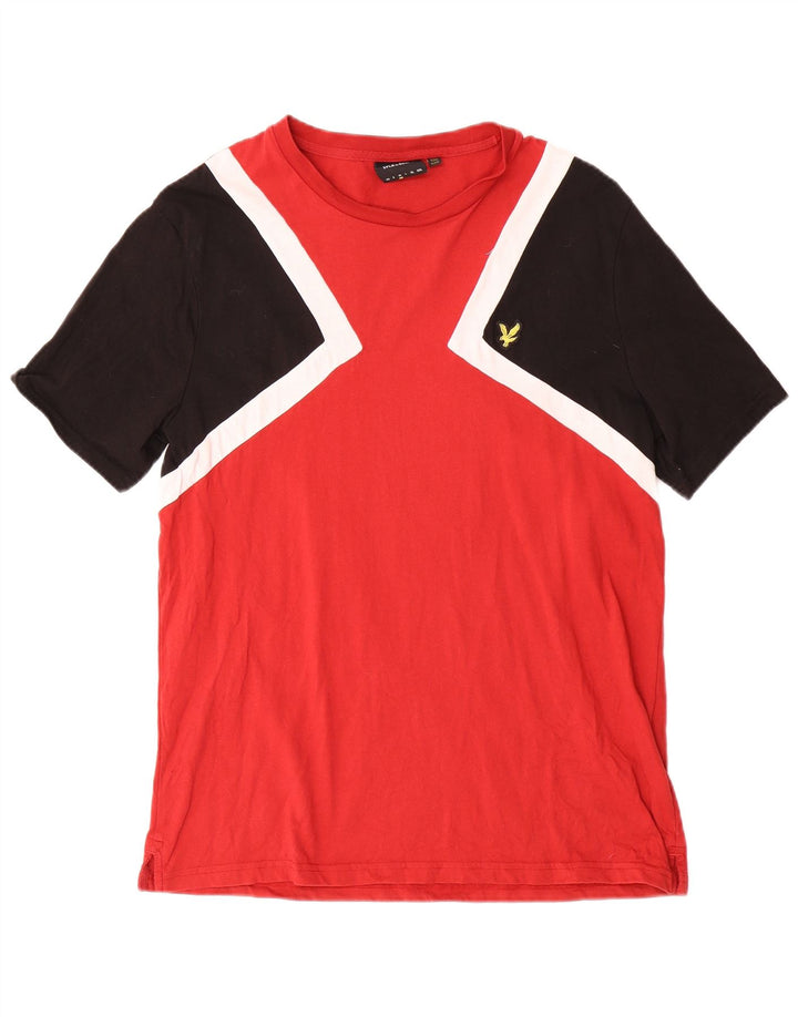 Lyle & Scott T-Shirt Homme Rouge Moyen Coton Colorblock