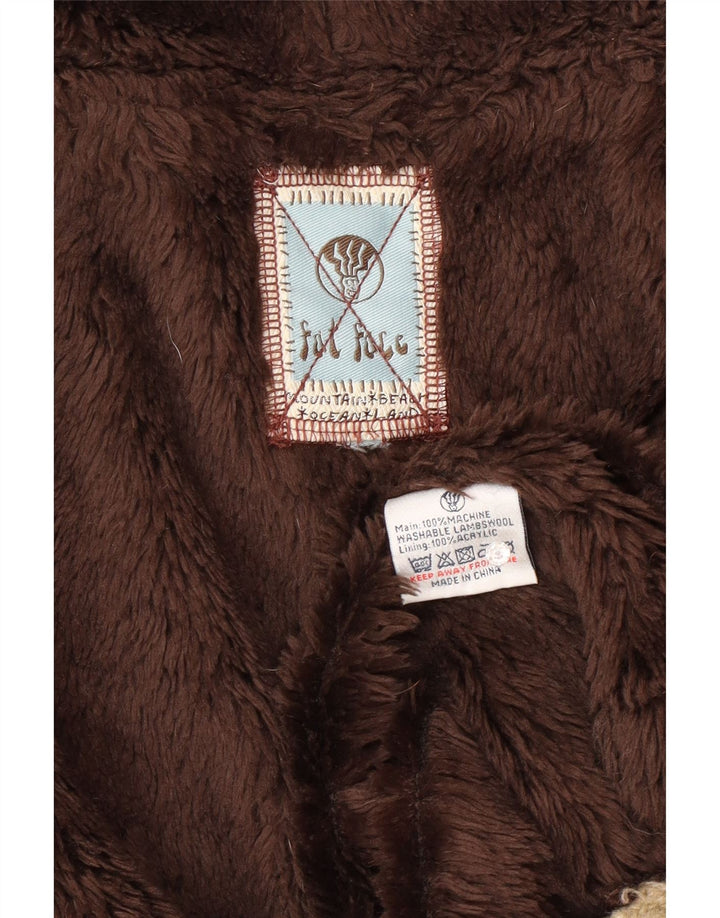 Fat Face Cardigan à capuche pour femme en laine d'agneau beige moyen UK 44