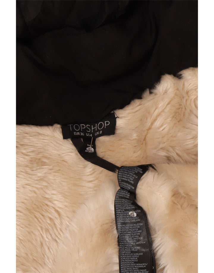 Topshop Veste matelassée surdimensionnée à capuche pour femme UK 8 Small Noir Polyester