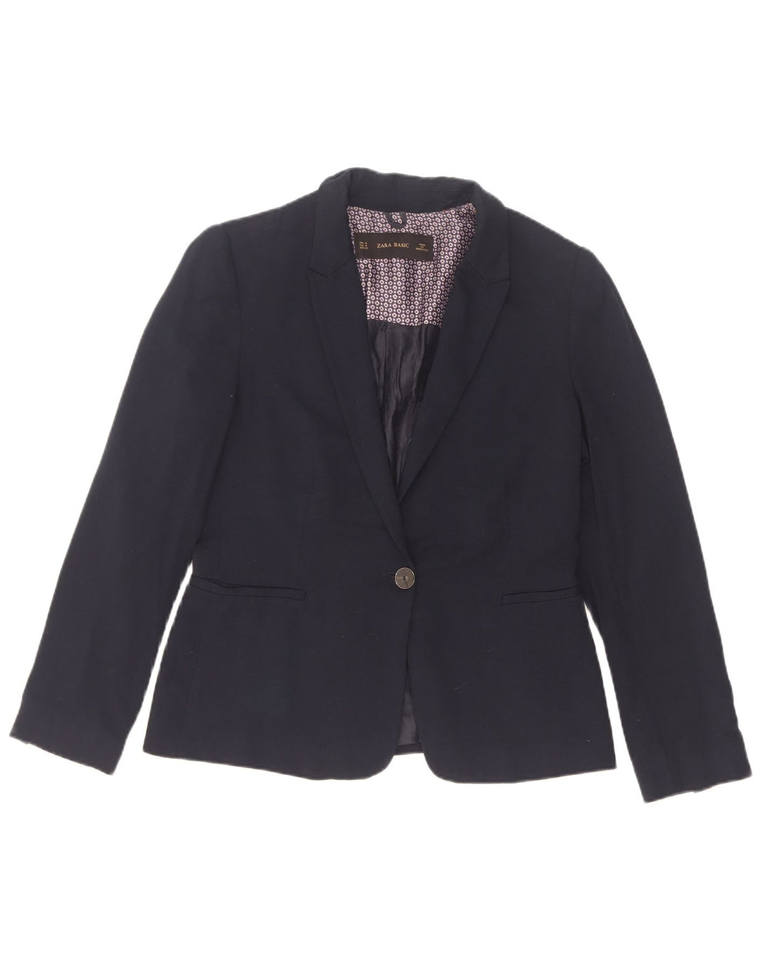 Zara Veste Blazer 1 Bouton Femme UK 12 Bleu Marine Moyen