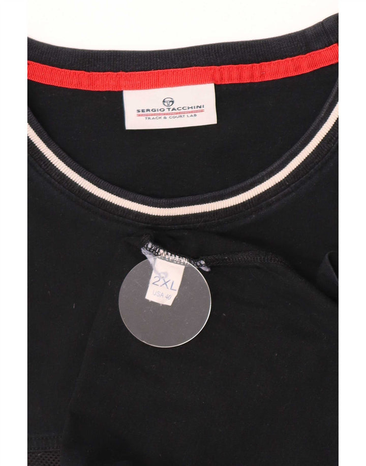 Sergio Tacchini T-Shirt Graphique Homme Top 2XL Noir