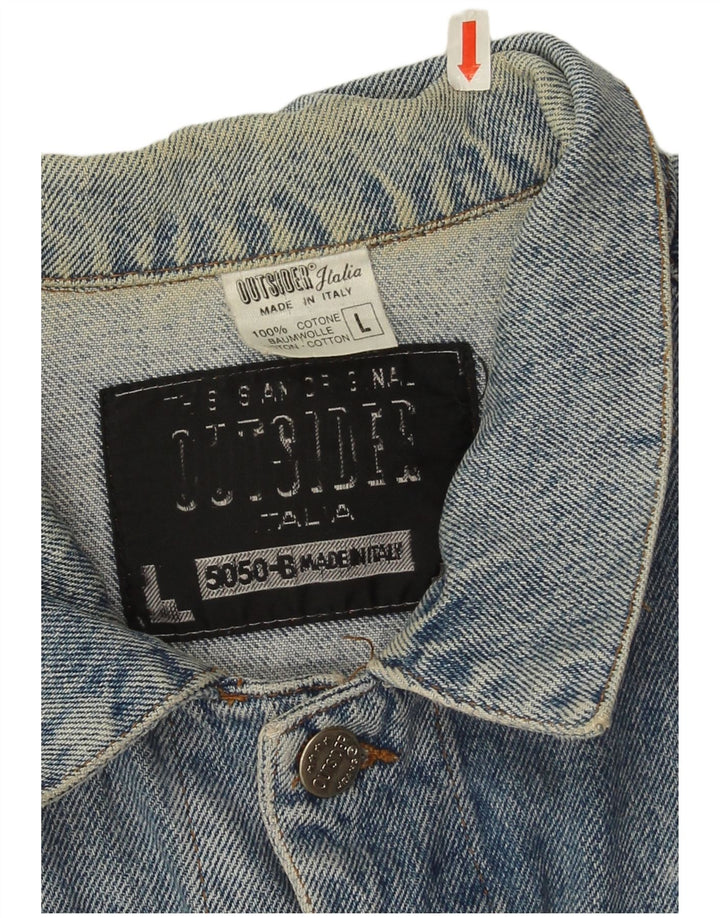 Outsider Veste en jean pour homme UK 40 Large Bleu Coton