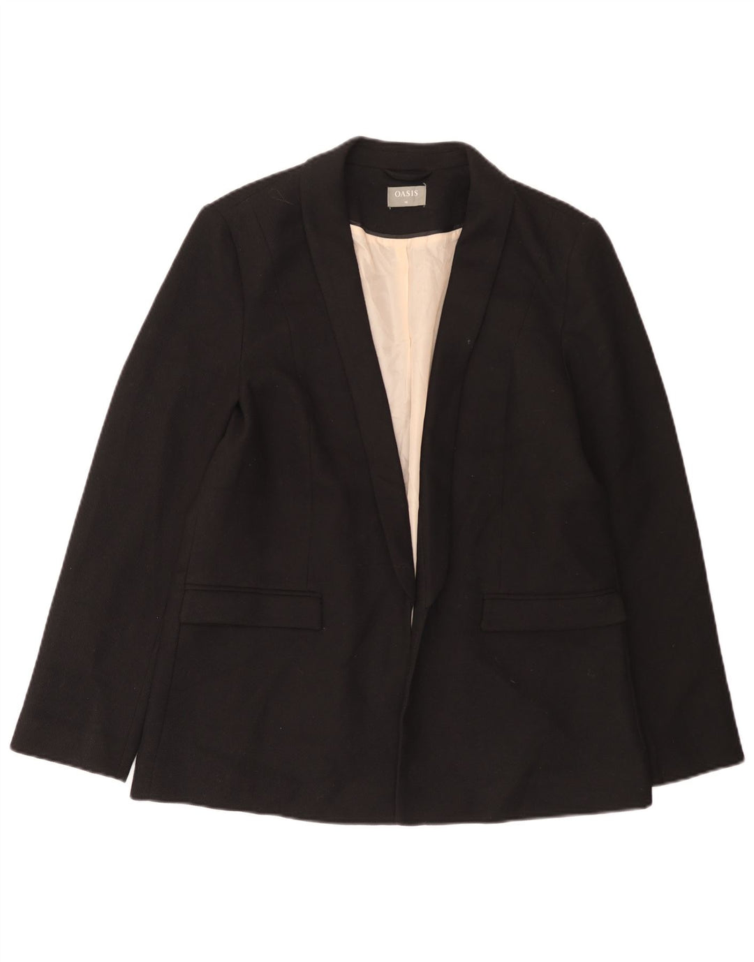 Oasis Veste Blazer 1 Bouton Femme UK 16 Large Noir Polyester