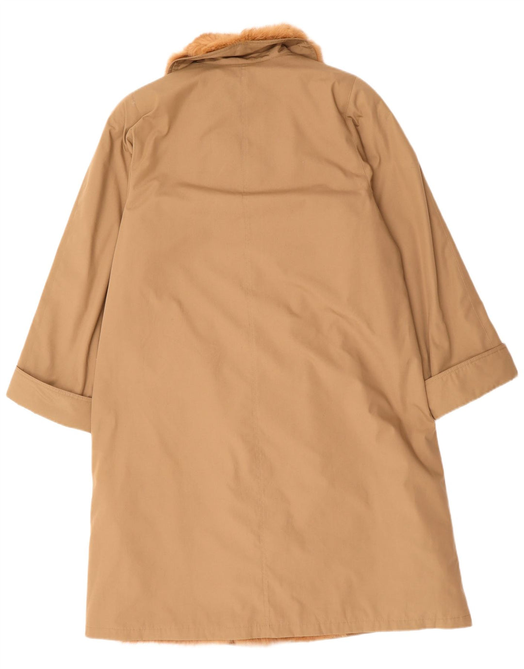 vintage Womens Sherpa Overcoat UK 14 Grand Beige Polyester