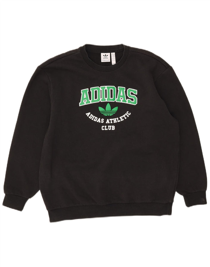 Adidas Sweat-shirt surdimensionné graphique pour homme 2XS en coton noir
