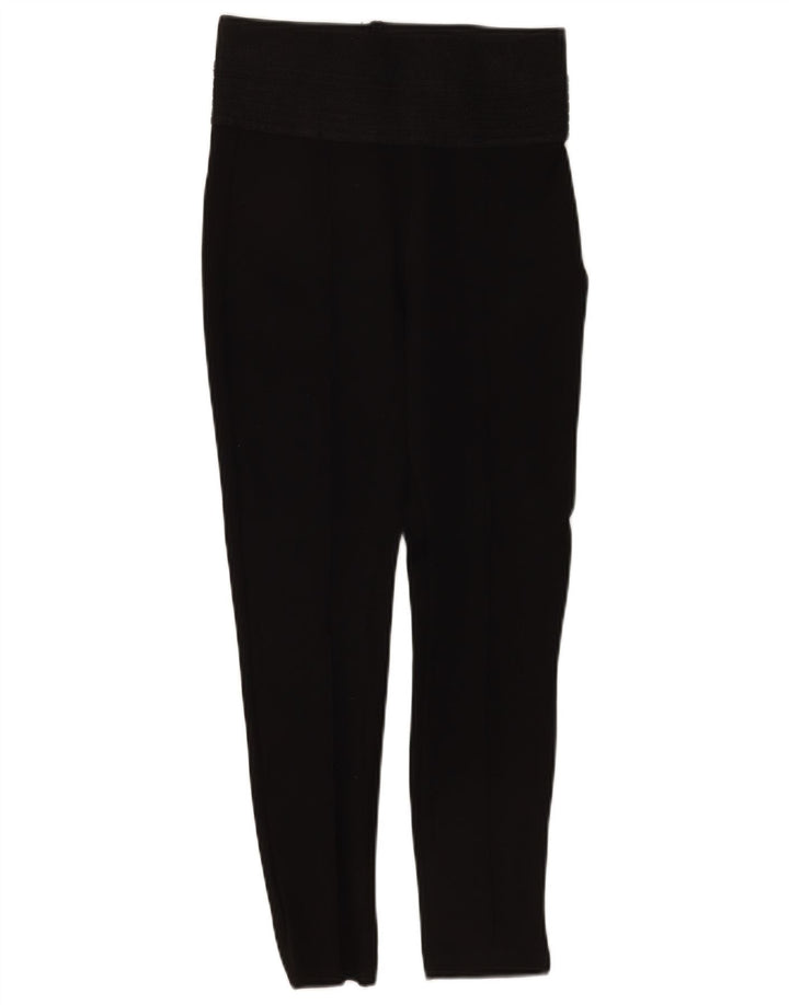 Zara Womens Crop Leggings UK 12 Medium Noir Polyester