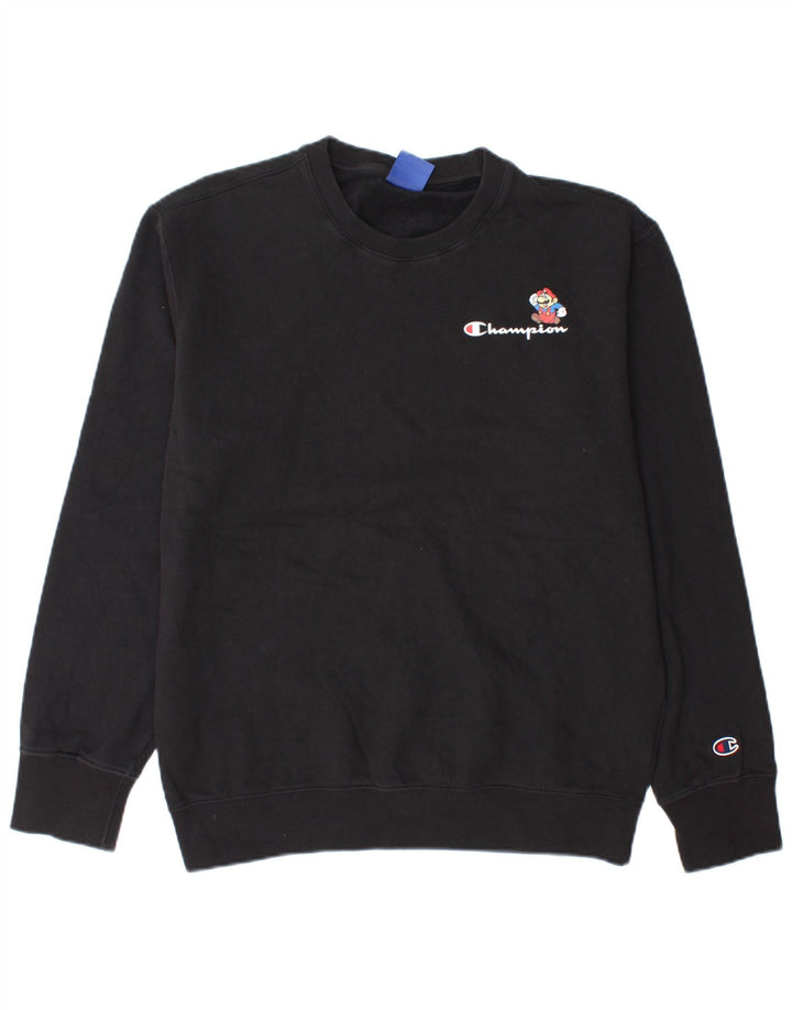 Champion Sweat-shirt graphique pour homme en coton noir Taille L