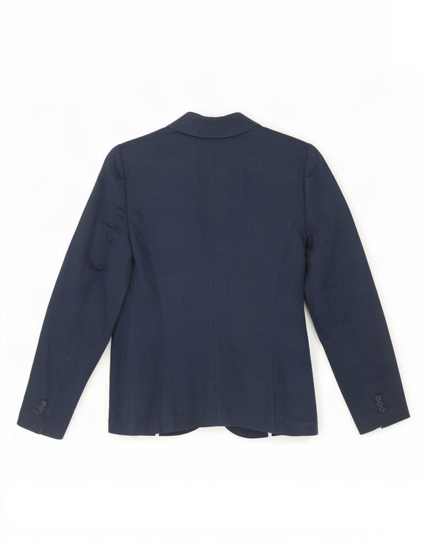 Crew Clothing Veste blazer à 2 boutons pour femme UK 10 Petit bleu marine en lin