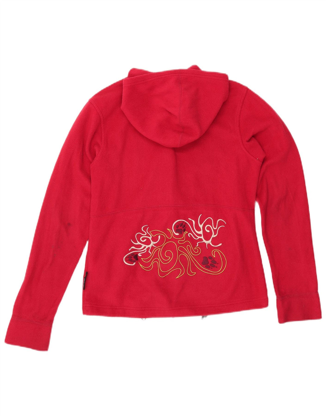 JACK WOLFSKIN Veste polaire à capuche graphique pour femme UK 10 Small Rouge