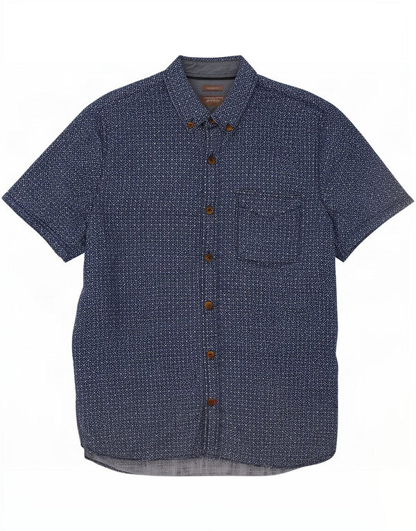 Chemise Classique à Manches Courtes Homme Fat Face Bleu Marine Moyen Géométrique