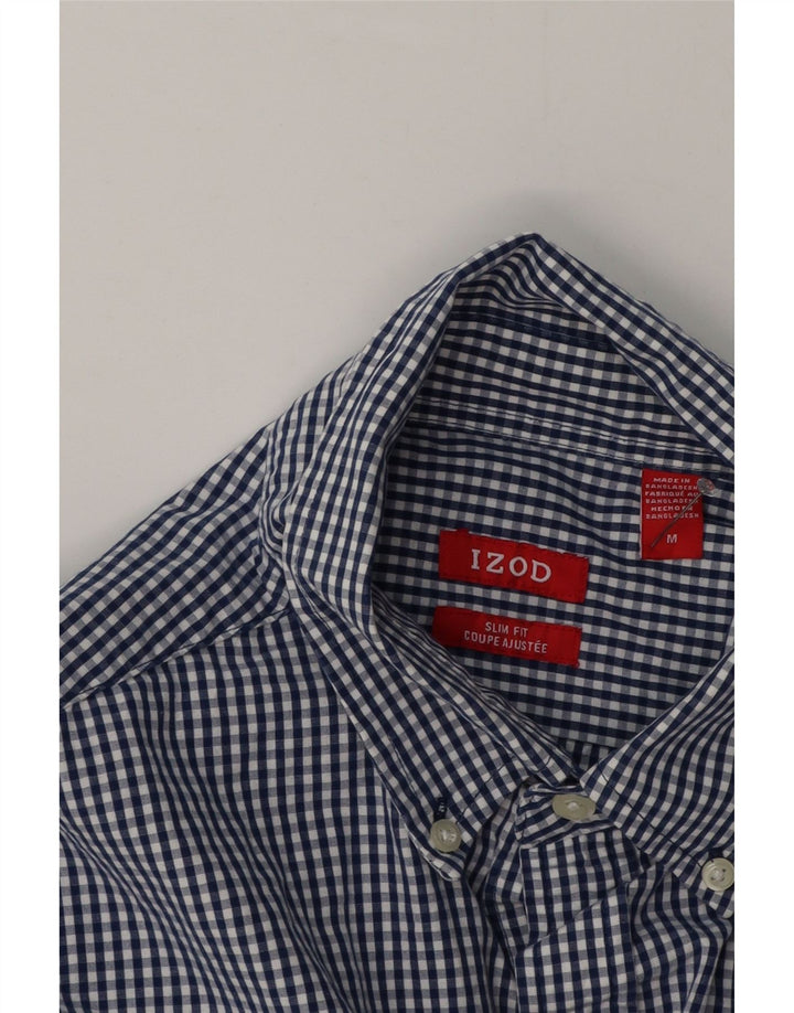 Izod Chemise Coupe Ajustee Coupe Slim Homme Bleu Moyen Vichy Coton
