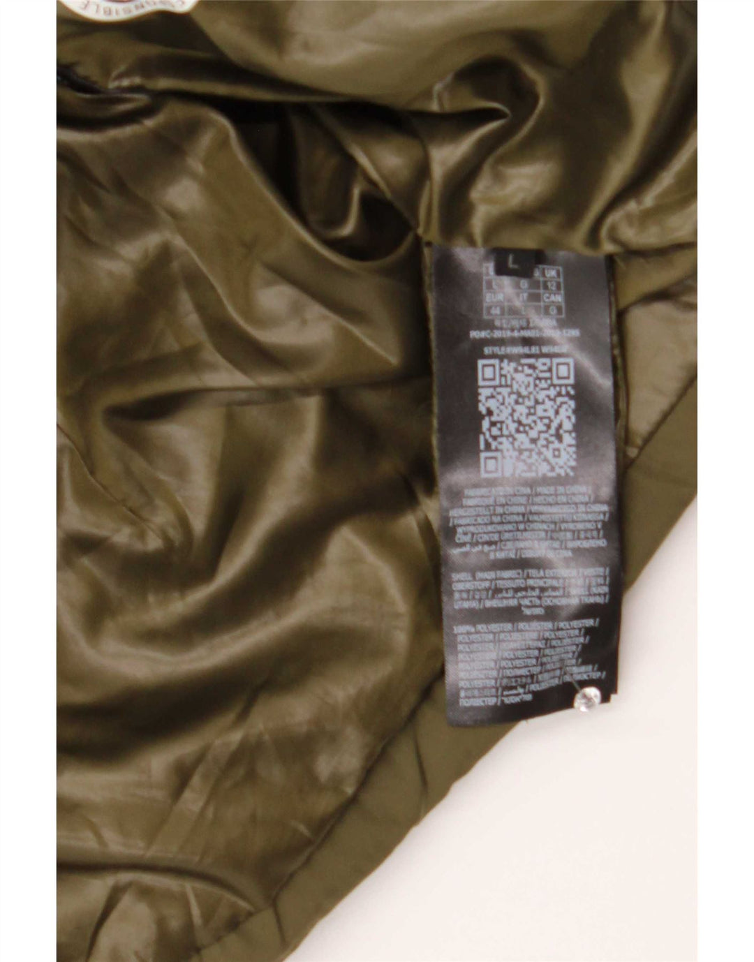 Guess Veste matelassée graphique pour femme UK 12 Kaki moyen Polyester