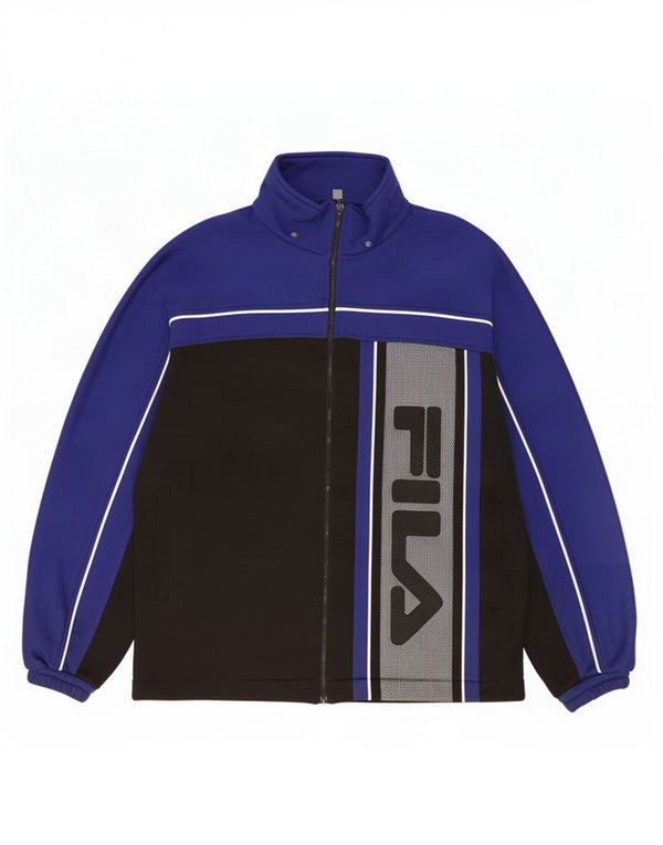 Fila Veste de survêtement graphique pour homme IT 46 Small Noir Colourblock