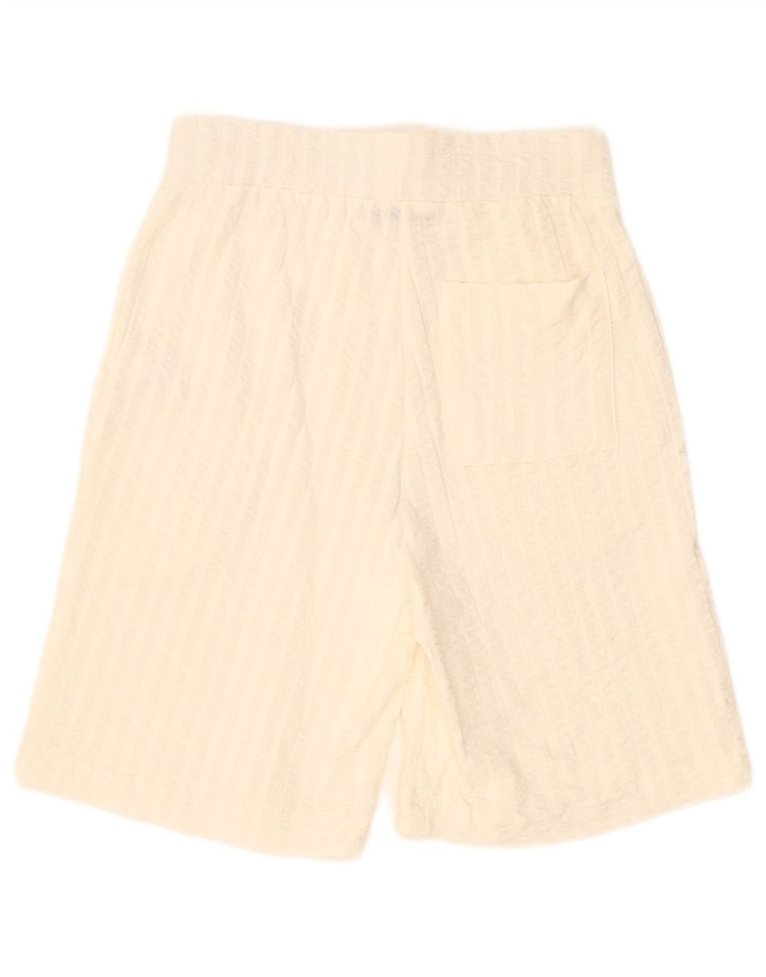 Zara Homme Short De Sport Petit Coton Rayé Blanc Cassé